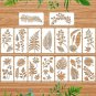 FBIL-16 Pieces Leaves Stencil Reusable Sheet Painting Stencil Sheet Wall Stencil Leaf