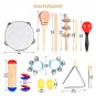 16Pcs Musical Instrument Set for Toddlers Includes Clave Sticks Shakers Tambourine