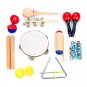 16Pcs Musical Instrument Set for Toddlers Includes Clave Sticks Shakers Tambourine