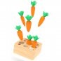 Pulling Carrot Toys Montessori Wooden Puzzles for Baby Cognition Ability Sorting Game