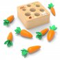 Pulling Carrot Toys Montessori Wooden Puzzles for Baby Cognition Ability Sorting Game