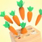 Pulling Carrot Toys Montessori Wooden Puzzles for Baby Cognition Ability Sorting Game