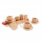 1Set Wooden Tableware Tools Tea Pot Tea Cup Teatime Party Play Toy
