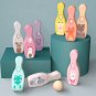 Kids Wooden Cute Cartoon Animal Bowling Pins Balls Sport Toy