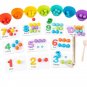 Wooden Montessori Clip Beads Toy Color Sorting Matching Early Learning
