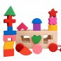 Montessori Shape Sorter Toys Wooden Pull Along Car Shape Sorter Matching Blocks