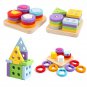 Children Boys Girls Wooden Montessori Toy Building Blocks Early Learning Educational
