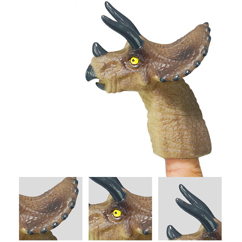5pcs Mini Cartoon Realistic Dragon Dinosaur Finger Puppets Set Role Playing Toy Kids