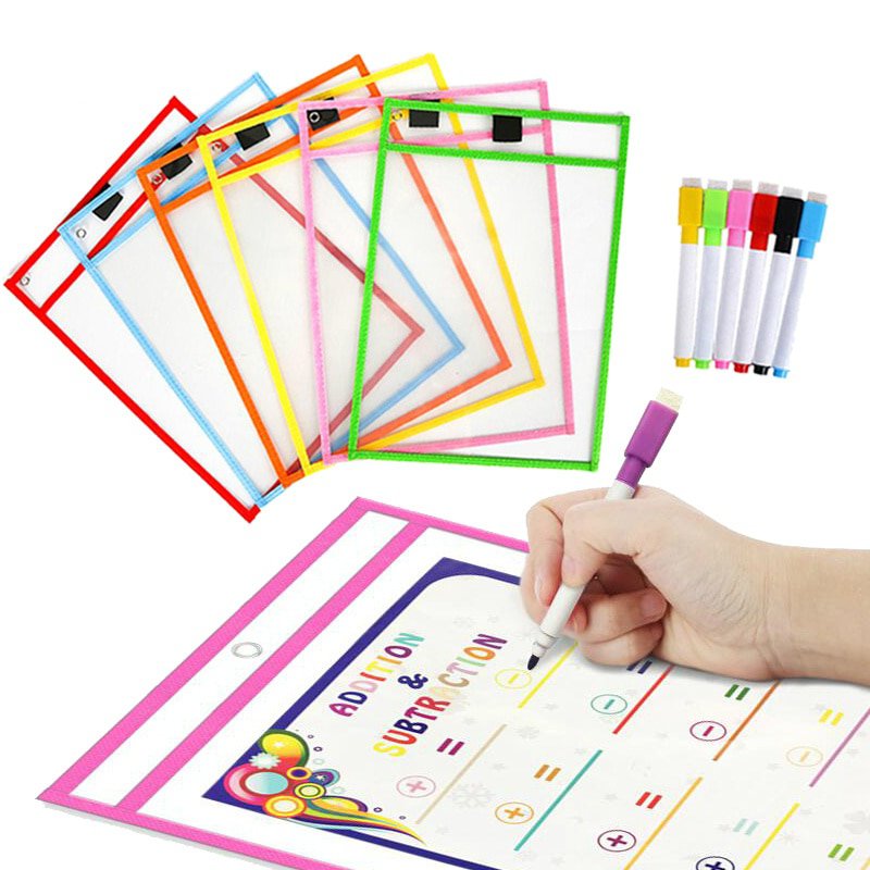 10/4Pcs Transparent Dry Brush Bag Kids Craft Drawing Board Painting Doodle