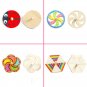 10Pcs/lot DIY White Wooden Gyro Toy Handmade Drawing Painting Graffiti Filling
