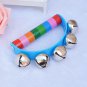 Metal Jingle Bell Musical Instrument Infant Hand Held Toys Rainbow Color Baby