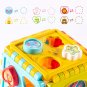 Montessori Game Baby Activity Cube Shape Match Sorter Box Color Number Clock Math