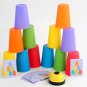 Stacking Cup Game With Card Kids Educational Montessori Toys