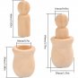 Unfinished Wooden Peg Nesting Dolls People Bodies,Natural Unpainted Decorative Wood