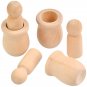 Unfinished Wooden Peg Nesting Dolls People Bodies,Natural Unpainted Decorative Wood