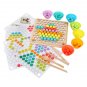 Montessori Wooden Clip Beads Board Toy Set Kids Child Hands Early