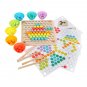 Montessori Wooden Clip Beads Board Toy Set Kids Child Hands Early