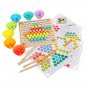 Montessori Wooden Clip Beads Board Toy Set Kids Child Hands Early