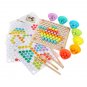Montessori Wooden Clip Beads Board Toy Set Kids Child Hands Early