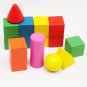 Montessori Math Toys Colorful Wooden Geometric Solids 3D Shapes Cube Math