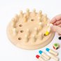 Memory Chess Toy Montessori Board Game Wooden Chess Early Learning Color Match