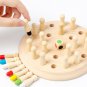 Memory Chess Toy Montessori Board Game Wooden Chess Early Learning Color Match