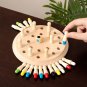 Memory Chess Toy Montessori Board Game Wooden Chess Early Learning Color Match