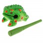 Natural Wooden Luck Frogs Kids Children Musical Office Ornaments-Green