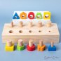 Wooden Toy Children Puzzle Early Education Screw Stakes Fine Action Nuts Shape Color