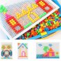296 Pieces/Set Mushroom Nail Bead Toys Kids 3D Combination Jigsaw Puzzle Games