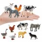 12pcs Mini Farm Animal Figurines Cartoon Realstic Animal Statue Toys Pvc Farm