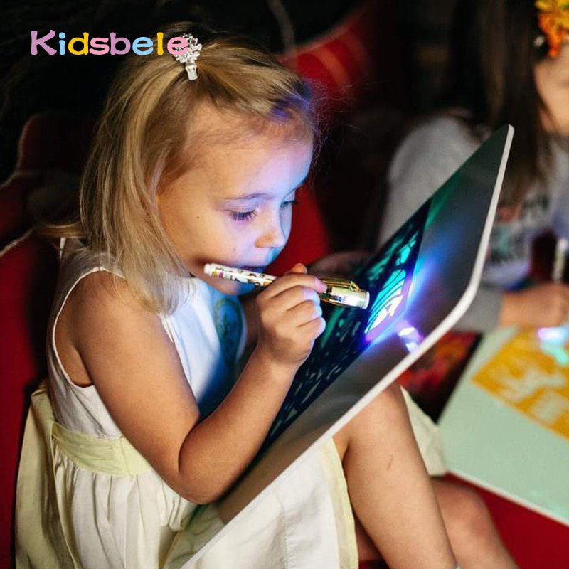 A3 Big Light Luminous Drawing Board Kids Toy Tablet Draw In Dark Magic