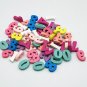 100Pcs Random Wooden DIY Jewelry Wood Chips Block Teaching Materials Letters Number