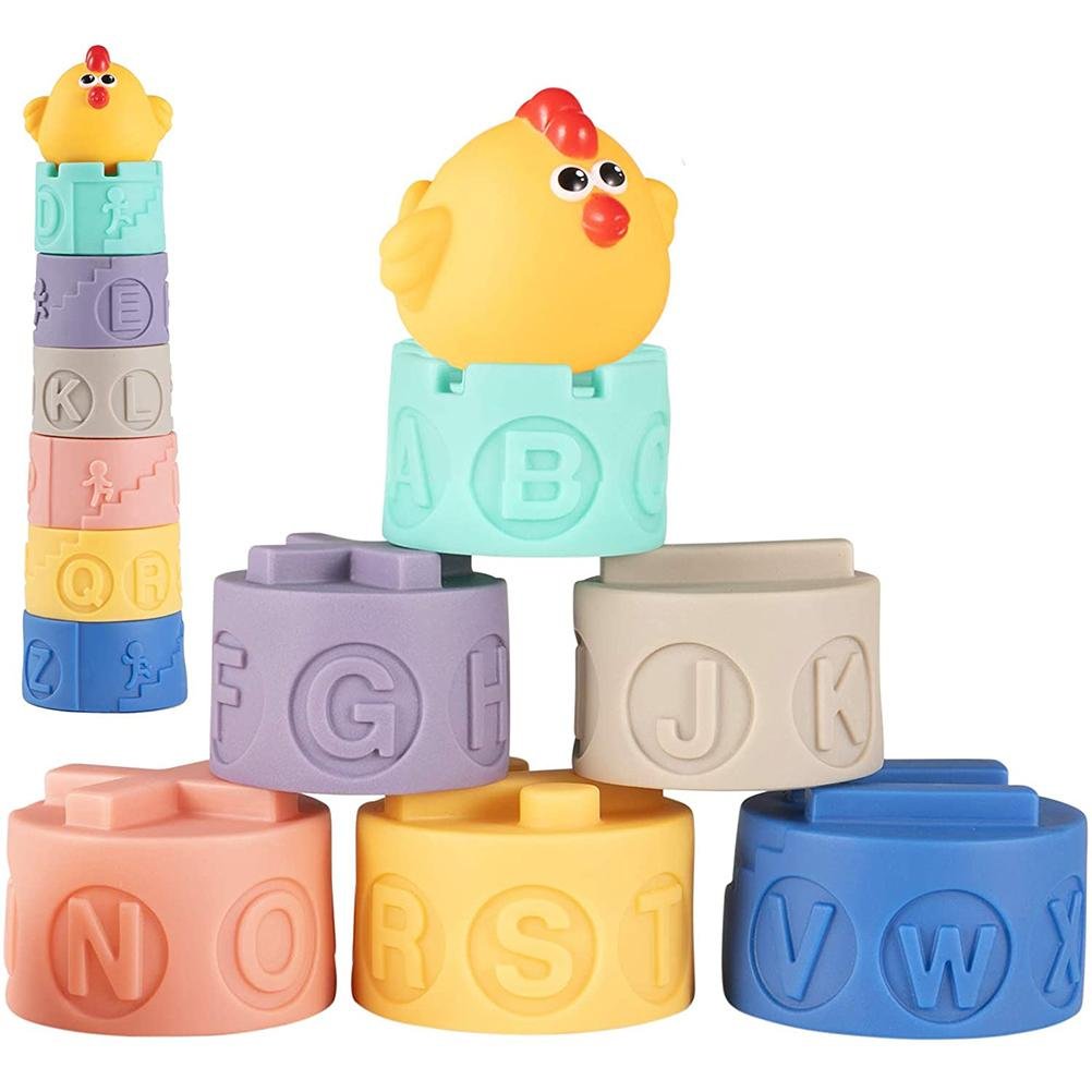 3D Baby Silicone Grasp Sensory Early Educational Toy Kids Building Touch Hand