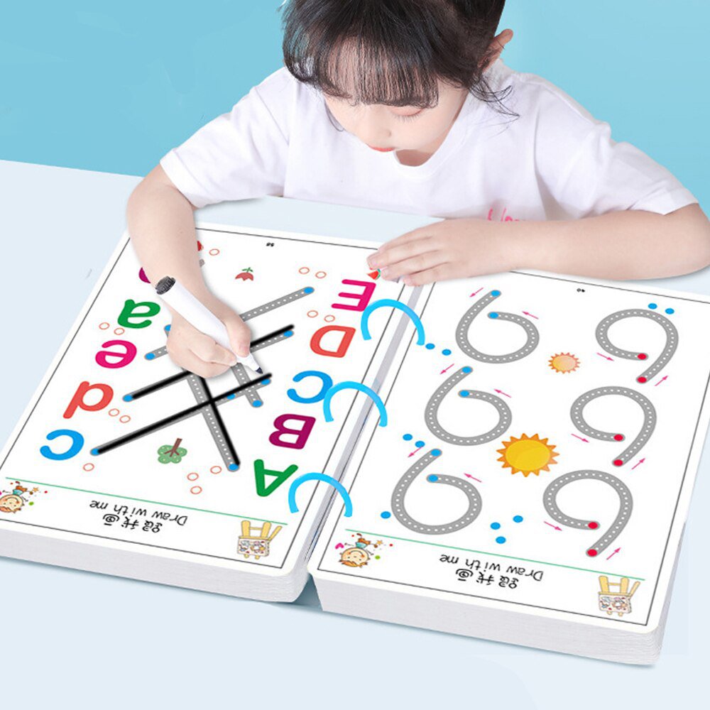 Children Math Learning Toys Pen Control Training Color Shape Drawing Match Game