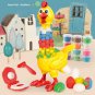 Dough Feather Chicken Toy Set for Kids Bald Hens Press to Grow Feather & Lay Eggs