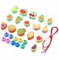 Lacing Toy with Beads and 2 Laces Preschool Educational Threading Toy 40JC