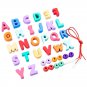 Lacing Toy with Beads and 2 Laces Preschool Educational Threading Toy 40JC