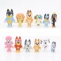 8-12Pcs Bluey Bingo Figure Toy The Whole Family Bandit Chilli Cartoon PVC Action