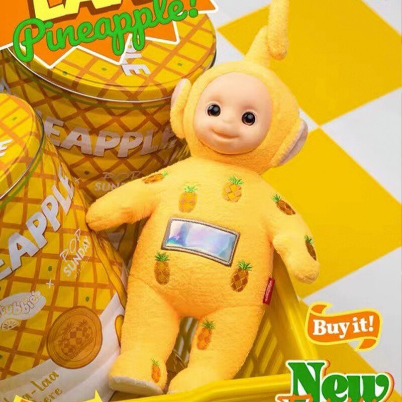 28cm Pop Sunday Fruit Canned Teletubbies Stuff Toys Ctue Kawaii Pvc Statue Anime