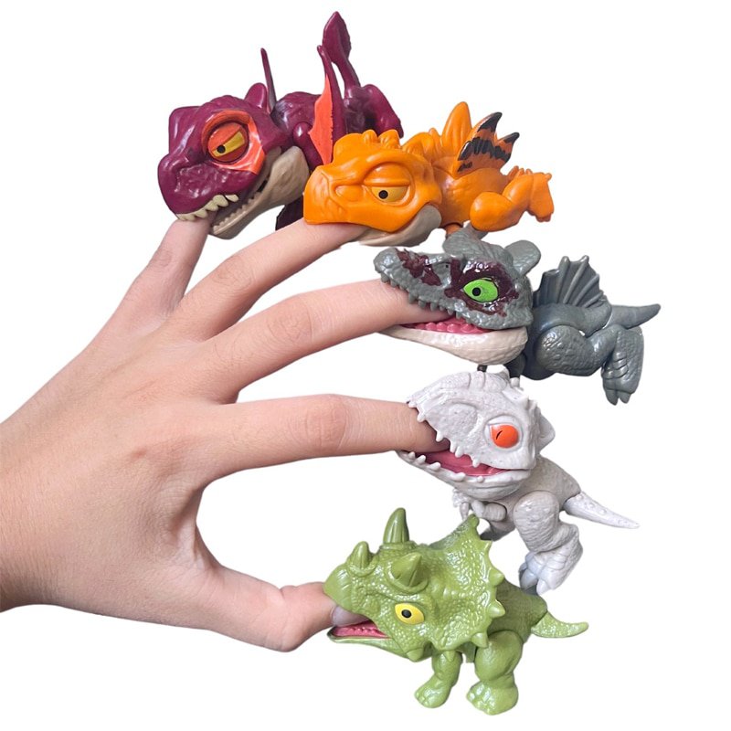 Mini Action Figures Finger-biting Toys Jurassic Dinosaur Park Backpack Pendant Snap