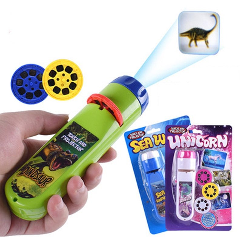 Projection Flashlight Children Projector Light Cute Cartoon Toy Night Photo Picture