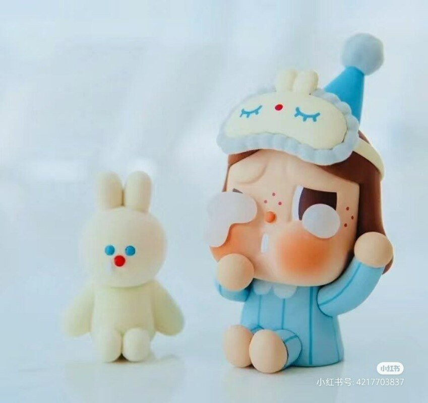 Crybaby Blue Pajama Elevator Kawaii Ornaments Figurines Home Decor Desktop