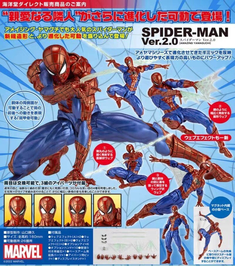 Original Spider Man Peter 2.0 Amazing Yamaguchi Anime Peripheral Action