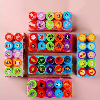 Assorted Stamps Self-ink Stamps Children Stamps Smiley Face Seal Scrapbooking DIY Painting Photo