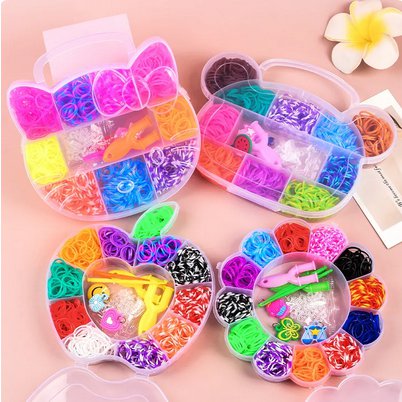 Rubber Bands Creative Colorful Loom Band Set Rainbow Bracelet Making Kit DIY Woven Bracelets Craft