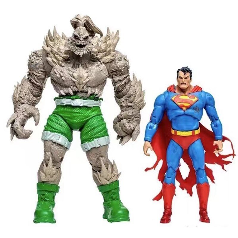 Original Anime Figure Mcfarlane Dc Superman Vs Doomsady Action Figure Gold