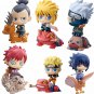 6pcs/set Mini Sasuke Uzumaki Kakashi Gaara Action with Mounts Figures