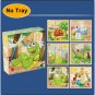 3D cube Wooden puzzle children's nine pieces six-sided wooden block tray children's Montessori