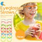 2PCS Silly Straw Glasses Toy Reusable Fun Loop Drinking Straw Eye Glasses Novelty Eyeglasses Straw